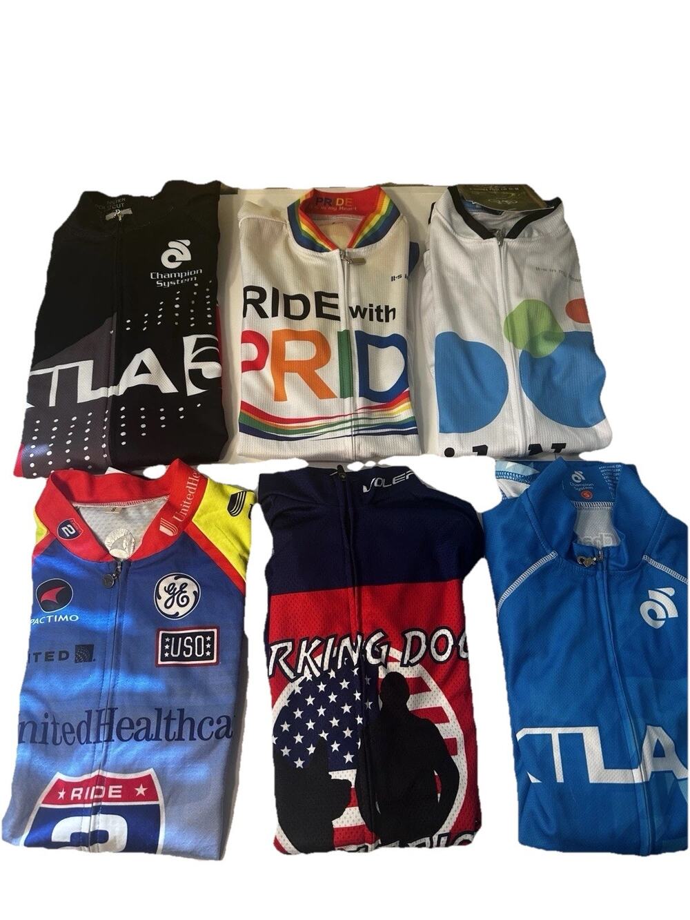 Lot of women Cycling jersey (6) Small & Medium Excellent Cond. Except For 1